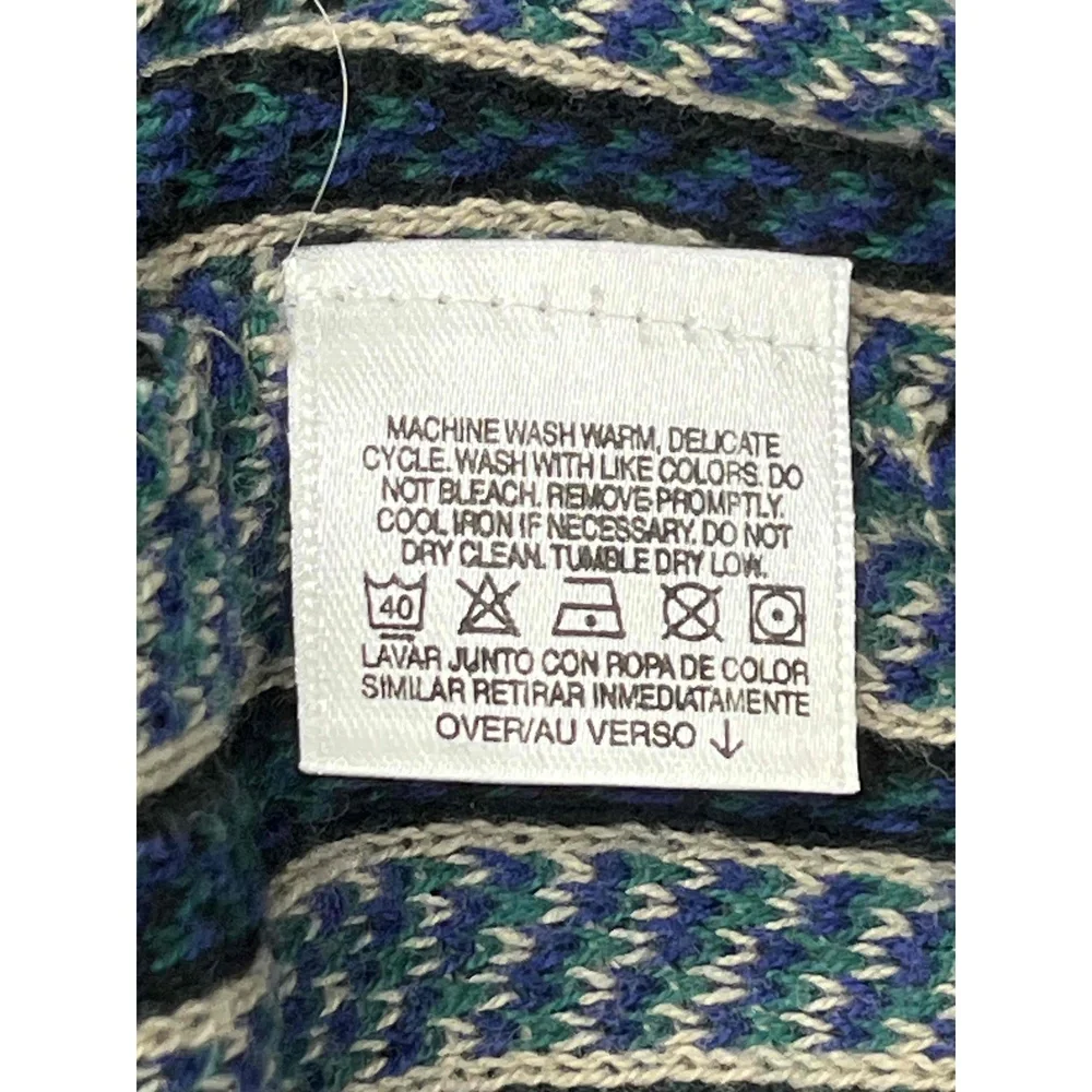 Vintage Liz & Co Cotton Womens Multicolor Floral Roses Knit Crewneck Sweater Med - Picture 8 of 12